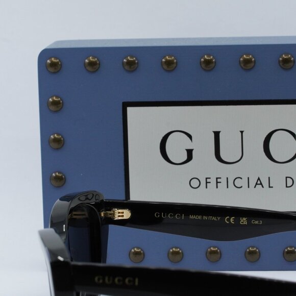 Gucci GG1638S 001 Cat Eye Sunglasses - Black/Smoke main image 8